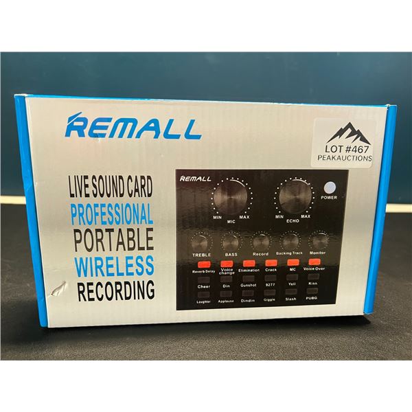 Lot of 1 Remall Live Sound Card/Mixer - For Professional Wireless Recording