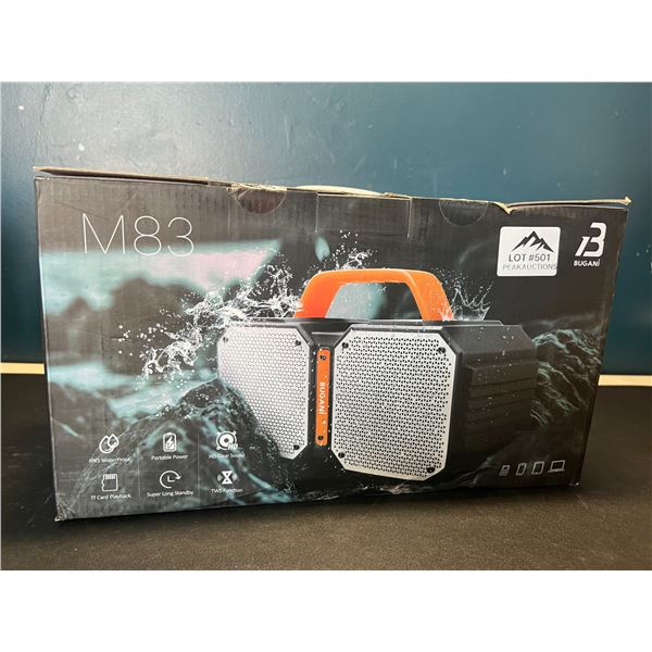 Lot of 1 Bugani M83 50Watt Portable Waterproof Wireless Bluetooth Speaker w/ Powerbank