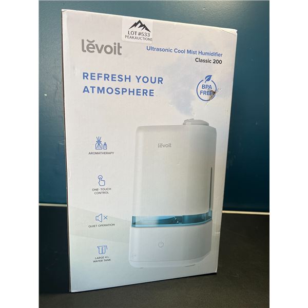 Lot of 1 Levolt Ultrasonic Cool Mist Humidifier Large 4L Tank