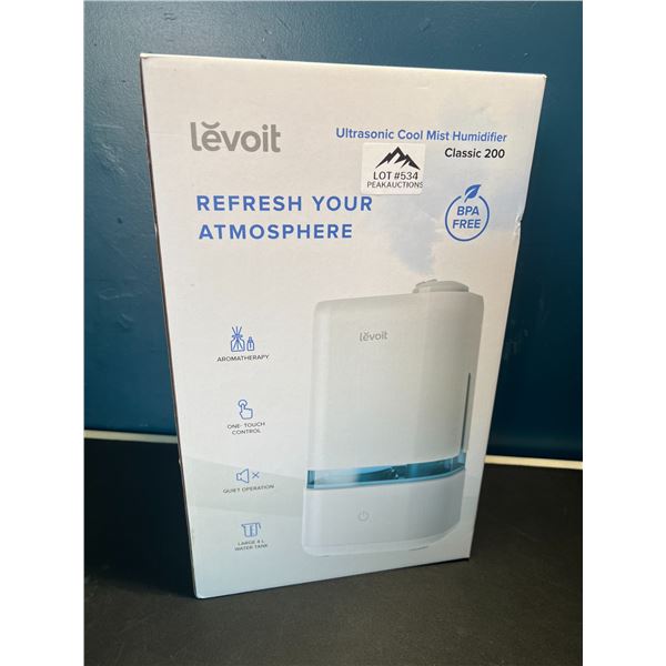 Lot of 1 Levolt Ultrasonic Cool Mist Humidifier - Large 4L Tank