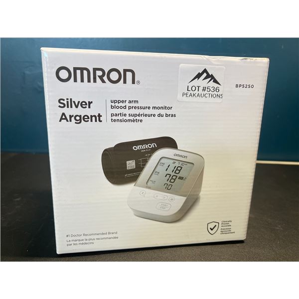Lot of 1 OMRON Silver Upper Arm Blood Pressure Monitor