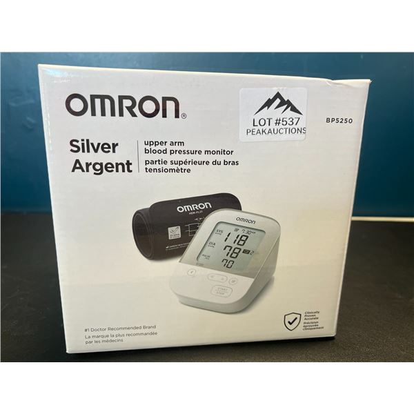 Lot of 1 OMRON Silver Upper Arm Blood Pressure Monitor