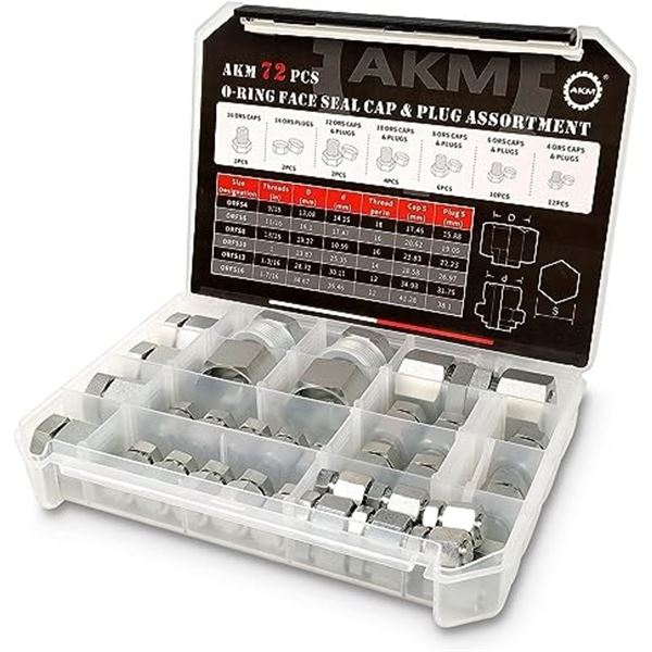 Lot of 2 AKM Flare Cap & Plug Kit Sets - 72 PCS each