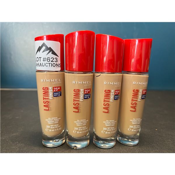 Lot of 4 Bottles of Revlon Lasting Finish 25HR Hydration Boost Full-Coverage Foundation - Soft Beige