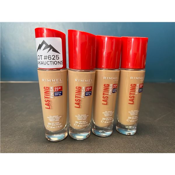 Lot of 4 Bottles of Revlon Lasting Finish 25HR Hydration Boost Full-Coverage Foundation - Soft Beige
