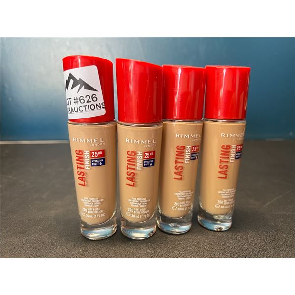 Lot of 4 Bottles of Revlon Lasting Finish 25HR Hydration Boost Full-Coverage Foundation - Soft Beige