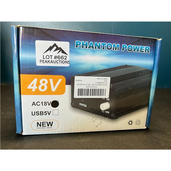 Lot of 1 Phantom Power 48V Power Supply for Microphones/Recording Equipment