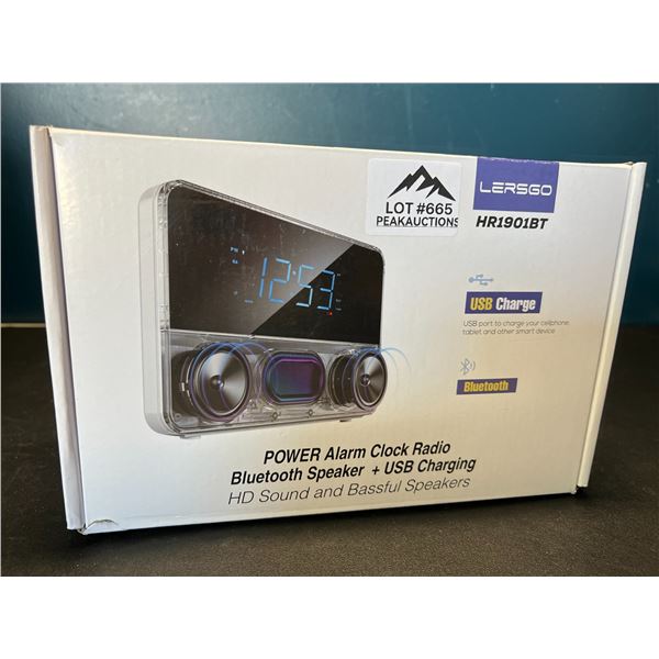 Lot of 1 Lersgo Alarm Clock Bluetooth Speaker w/ USB Charging