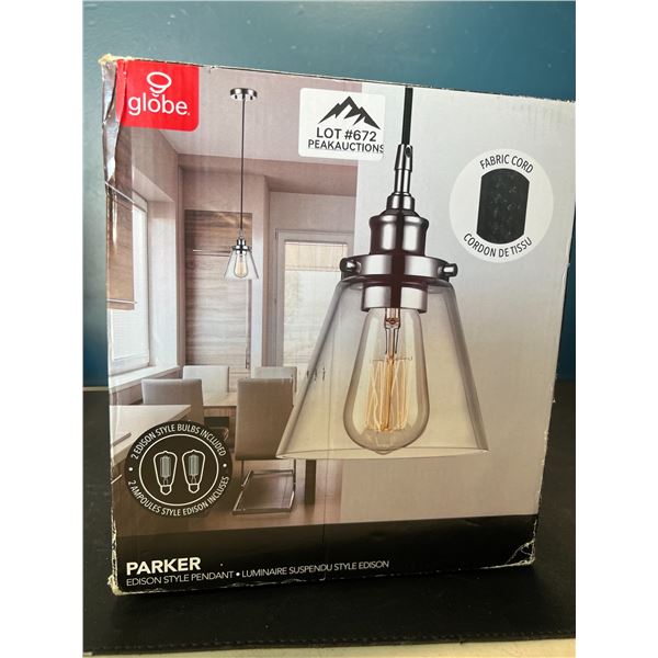 Lot of 1 Globe Parker Edison Style Pendant Hanging Ceiling Light