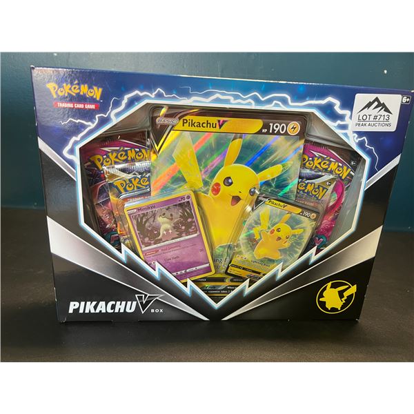 Lot of 1 Authentic Pokemon TCG Pikachu V Box - BRAND NEW SEALED! Contains 4 Booster Packs!