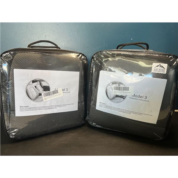 Lot of 2 Tesla Model 3 Car Seat Covers - Black/Grey