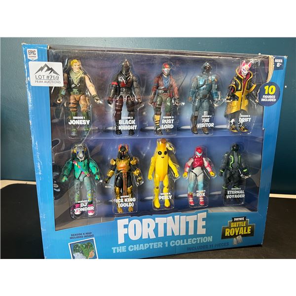 Lot of 1 Fortnite The Chapter 1 Collection 11PC Toy Figure Set