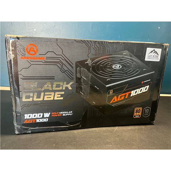 Lot of 1 Aresgame Black Cube 1000W Gold Modular Power Supply AGT 1000 for PC's