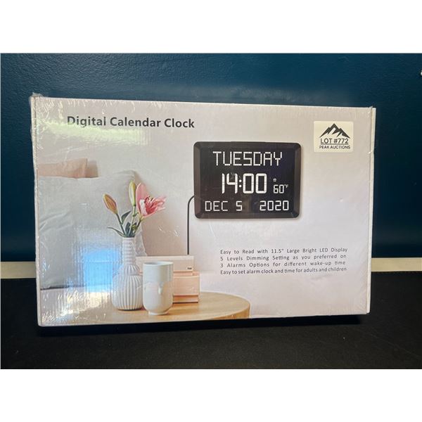 Lot of 1 Digital Calendar Clock - 11.5inch Large LED Display