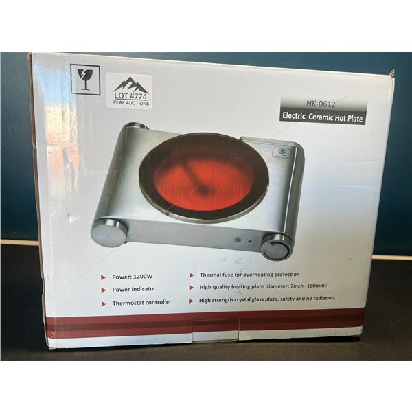 Lot of 1 Electric Ceramic Cooking Hot Plate/Burner
