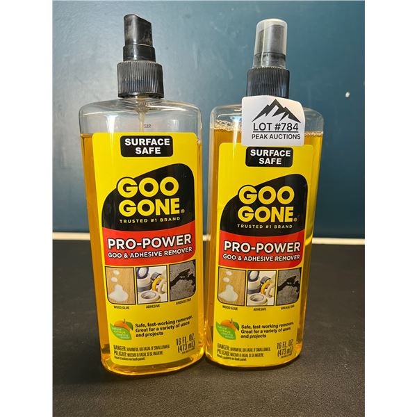 Lot of 2 Bottles of Goo-Gone Pro-Power Goo & Adhesive Remover - 473ml bottles
