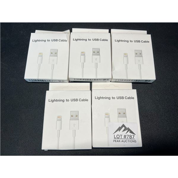 Lot of 5 Lightning to USB Charging Cables for Apple Devices