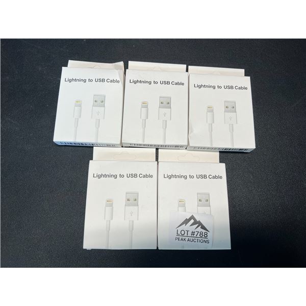 Lot of 5 Lightning to USB Charging Cables for Apple Devices