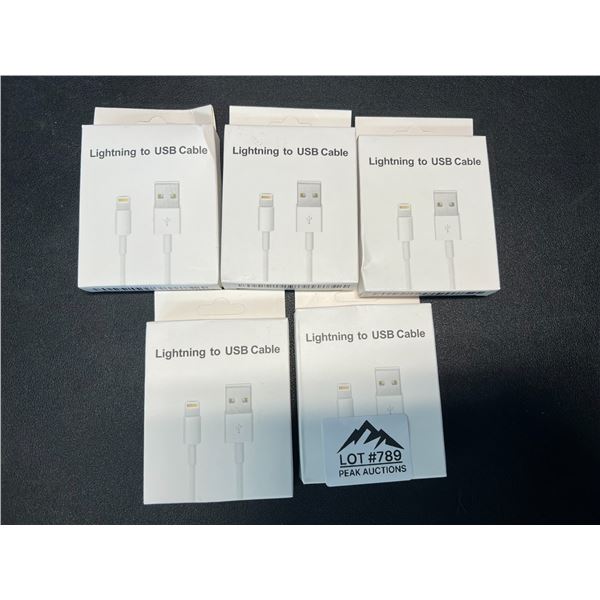 Lot of 5 Lightning to USB Charging Cables for Apple Devices