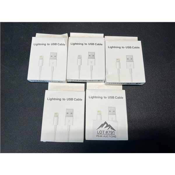 Lot of 5 Lightning to USB Charging Cables for Apple Devices