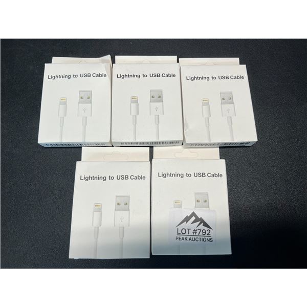 Lot of 5 Lightning to USB Charging Cables for Apple Devices