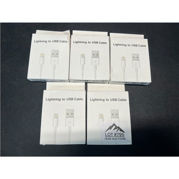 Lot of 5 Lightning to USB Charging Cables for Apple Devices