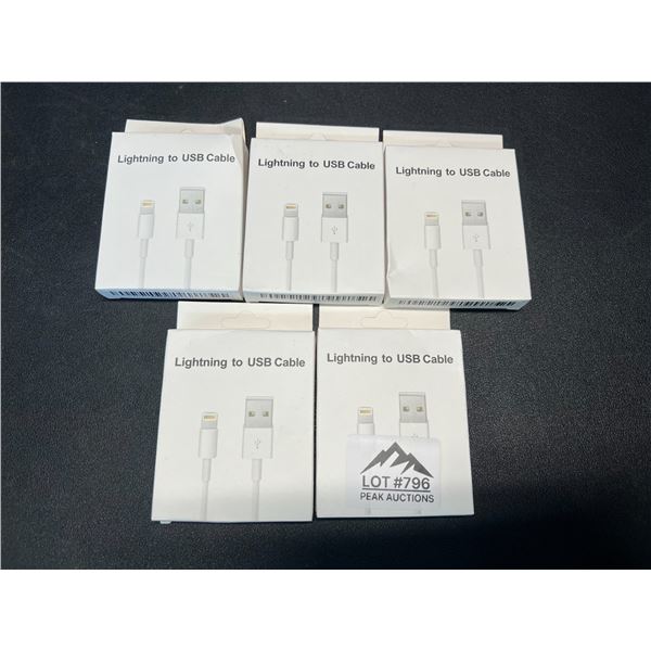 Lot of 5 Lightning to USB Charging Cables for Apple Devices
