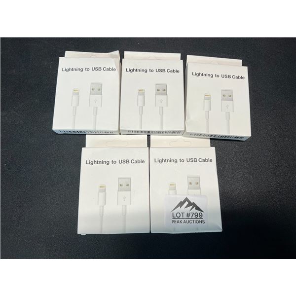 Lot of 5 Lightning to USB Charging Cables for Apple Devices