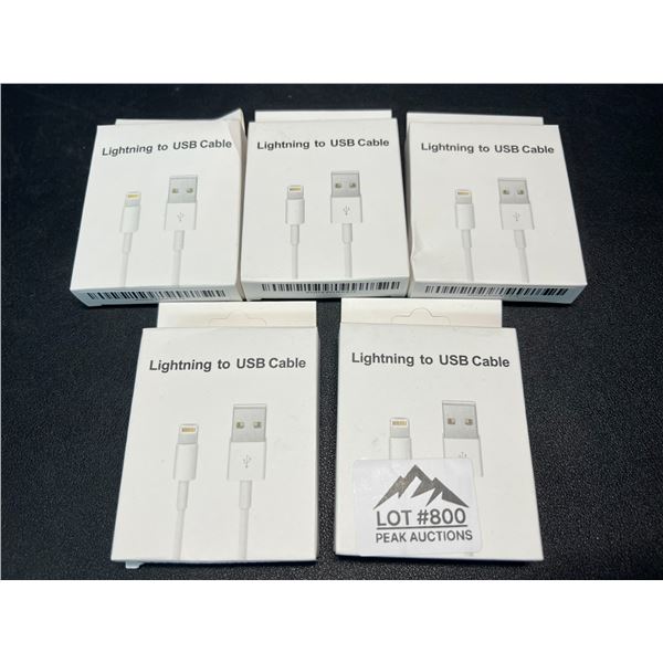 Lot of 5 Lightning to USB Charging Cables for Apple Devices