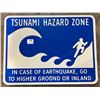 Image 1 : Lot of 1 "Tsunami Hazard Zone" Large Metal Sign - Used