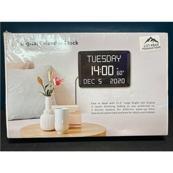 Lot of 1 Digital Calendar Clock - 11.5inch Large LED Display