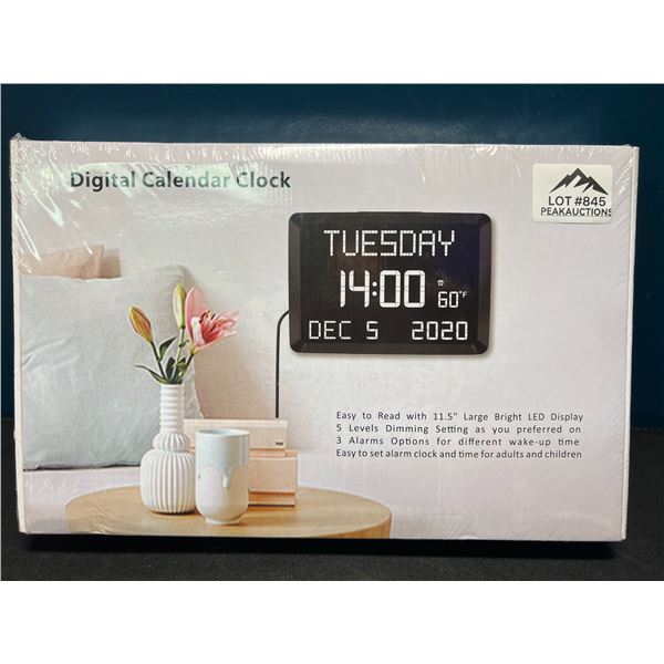 Lot of 1 Digital Calendar Clock - 11.5inch Large LED Display