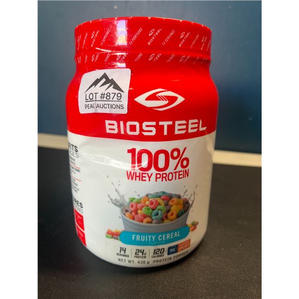 Lot of 1 Tub of Biosteel 100% Whey Protein Powder - Fruity Cereal Flavor 420g