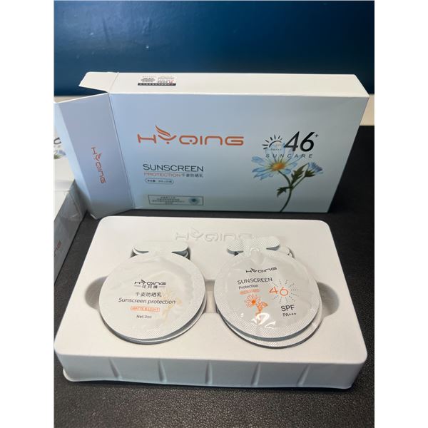 Lot of 4 Boxes of SPF 46+ Moisturizing Sunscreen/Suncare Lotion - 20 packs per box/80 packs total