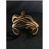 Image 2 : Vintage Gold Tone Light Weighted 2 Snakes Open Cuff Bangle