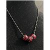 Image 1 : Lovely Black Metal w/Sparkling Dark Red Rhinestones bead Pendants Necklace