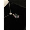 Image 2 : Delicate Pendant w/.925 Italy Chain - Lovely Aurora & Clear (Diamond?) Stones