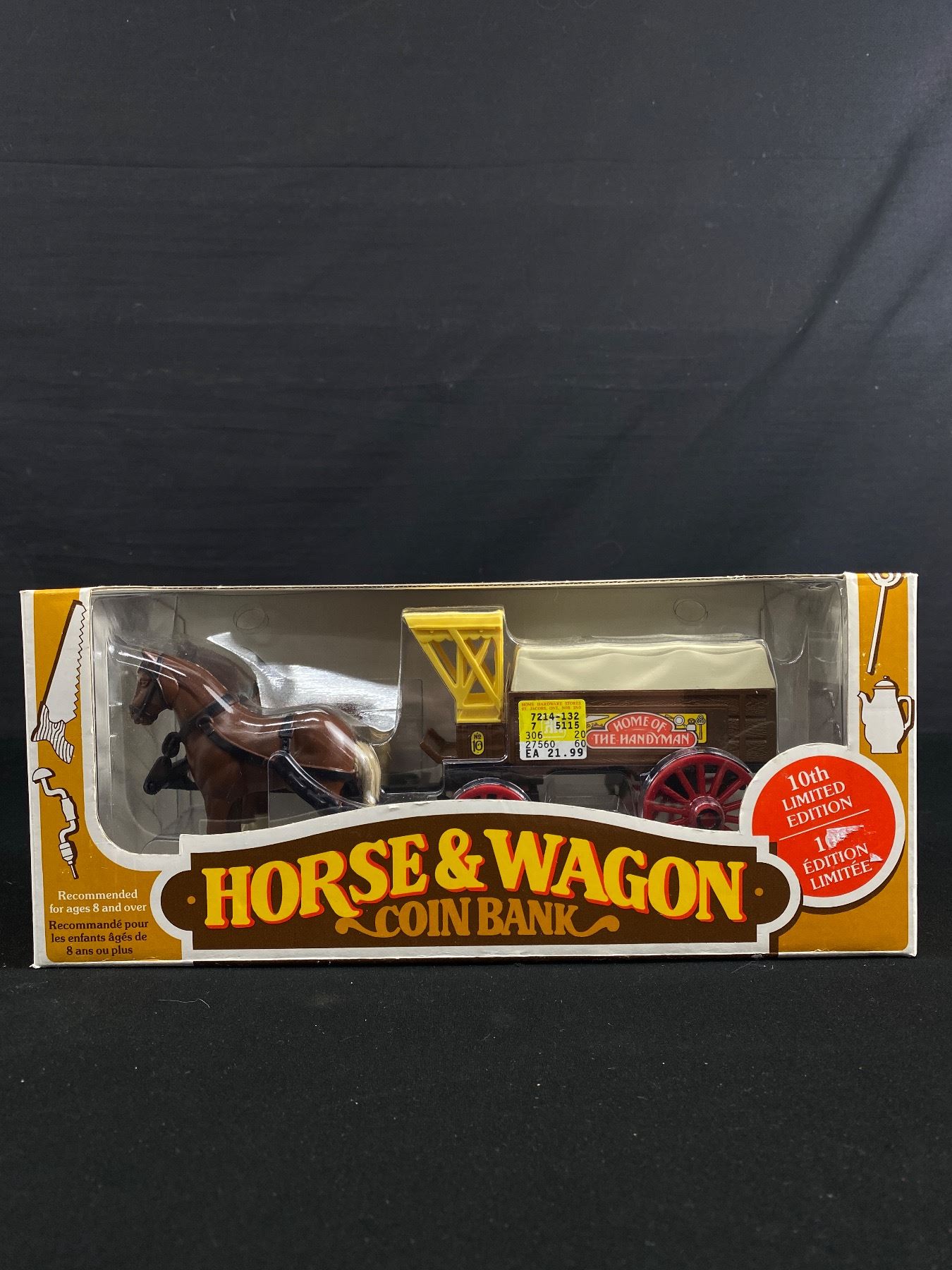 Jouet Ertl 1991 : Chariot Hippomobile N°8 Avec Cavalier Et Caisses