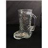 Image 2 : Misc Vintage Glassware - Glass Boot, Glass Stein w/Pewter Lid & Blessing Mug