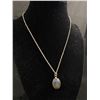 Image 1 : 925 Sterling Silver w/ Genuine Labradorite Stone Pendant & 925 SS Chain Necklace