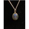 Image 2 : 925 Sterling Silver w/ Genuine Labradorite Stone Pendant & 925 SS Chain Necklace