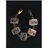 Image 1 : 925 Sterling Silver, Vintage Unusual Stones Bracelet, Hand Crafted w/ Ornate Design, Original Patina