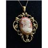 Image 2 : Lovely Vintage Cameo Pendant w/Chain Necklace