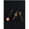 Image 1 : Antique Brooch & 2 Stick Pins, Original Patina