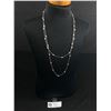 Image 2 : Lovely Extra Length Italian 925 Sterling Silver Chain w/ Beads Necklace, 43" In Length, Original Cla