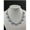 Image 2 : Gorgeous Antique 1920-30 Hand Crafted Glass Stones Silver Framed Choker Necklace. Original Patina. G