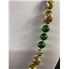 Image 2 : Gorgeous Vintage Dark Green BC Jade Beads & Different Sizes of Had Crafted Cloisonne Beads Necklace.