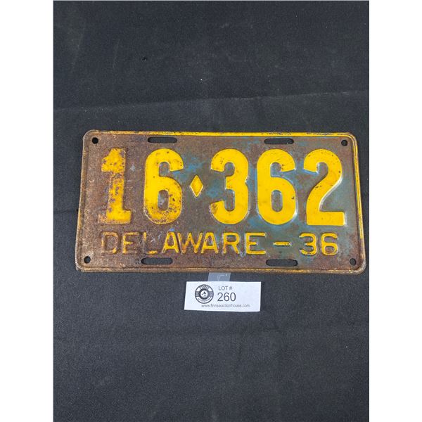 Hard To Find 1936 Delaware Licence Plate hard-to-find-1936-delaware-licence-plate