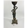 Image 1 : Vintage Brass Goddess From A Light Fixture Base. Approx. 15" H