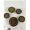 Image 2 : 5 Antique Brass Scale Weights